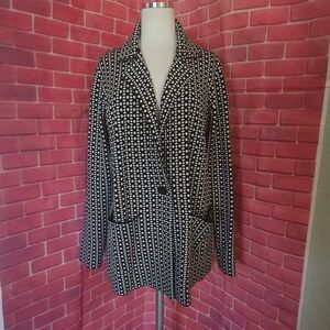 Women's Black and White Checkered Jacket/sweater